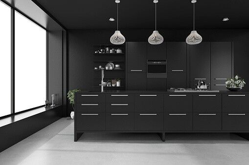 CFK88b 展示品 キムデザインスタジオ ニューオールドライト Mサイズ 黒 Mod Cabinetry » Black kitchen cabinets » Design and Buy Online